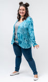 Teal Tie Dye Cardigan