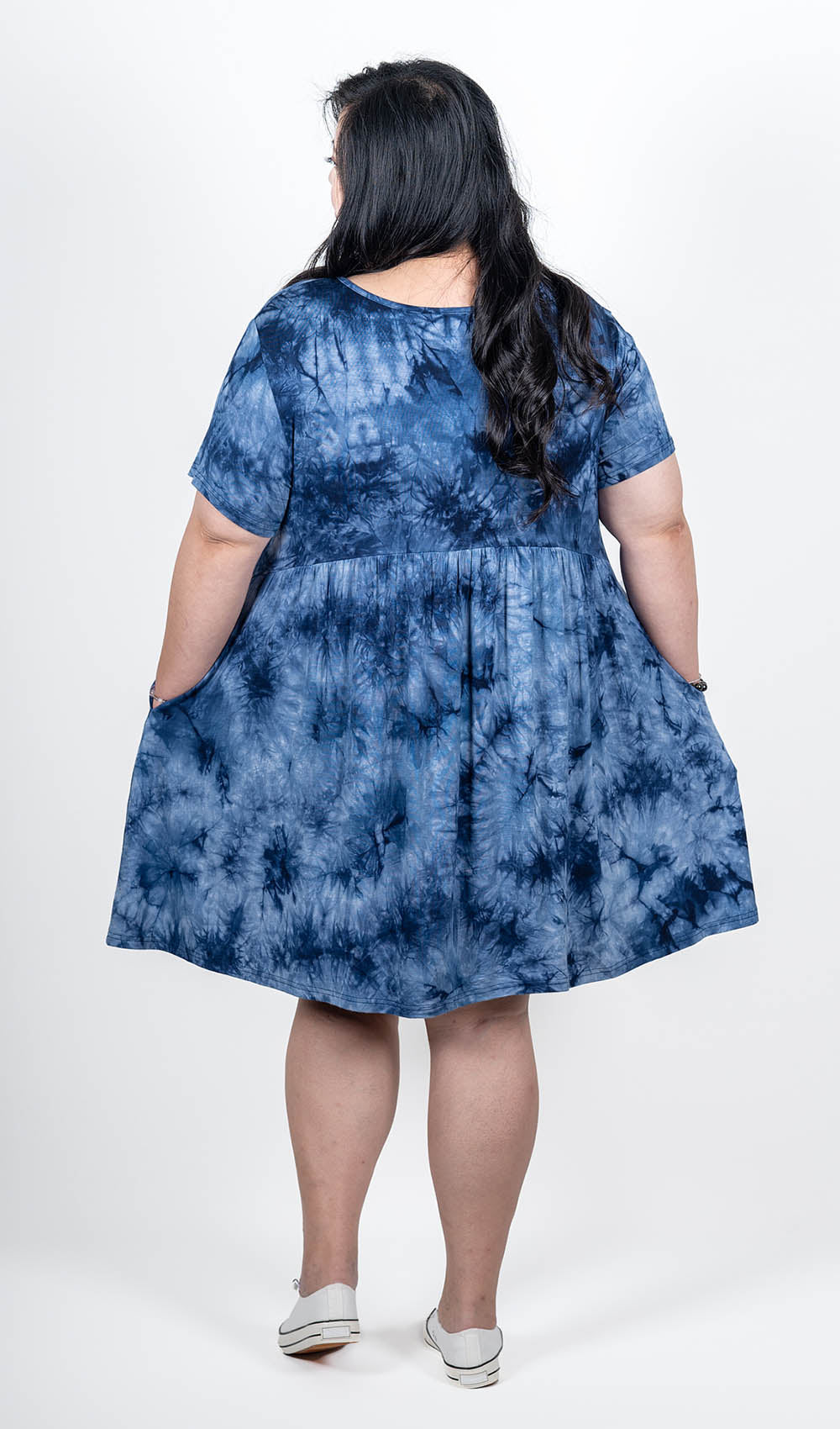 Blue Tie Dye Dress HeyPeach Blue Tie Dye Dress HeyPeach