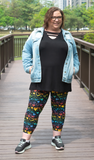 Rainbow Hearts Capri Leggings