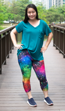 Rainbow Galaxy Capri Leggings